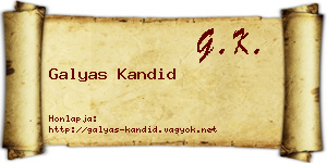Galyas Kandid névjegykártya